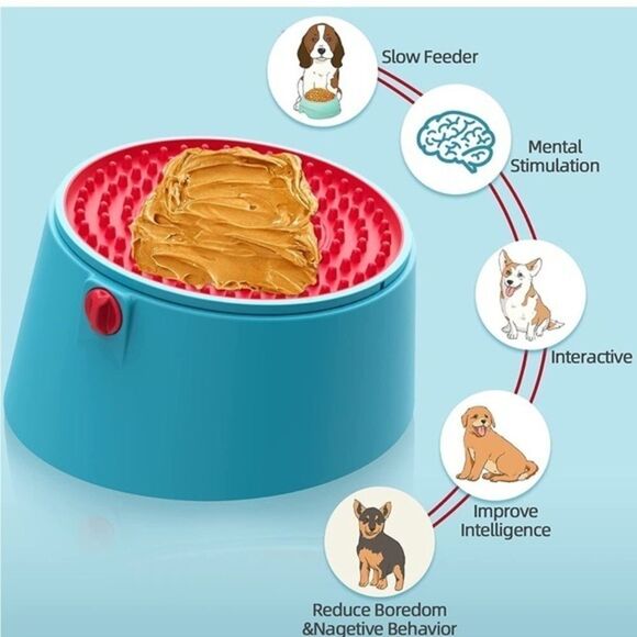 Dog Ball Bowl Set-Dog Treat Slow Feeder Bowl Multifuntional Puppy Trainning Toy - Picture 3 of 5